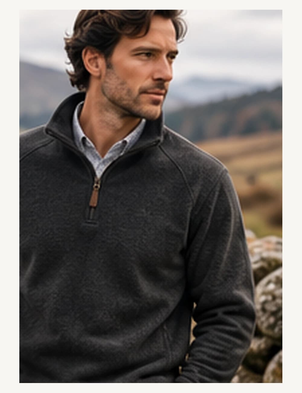 Valley Half-Zip Fleece — Charcoal, image 5